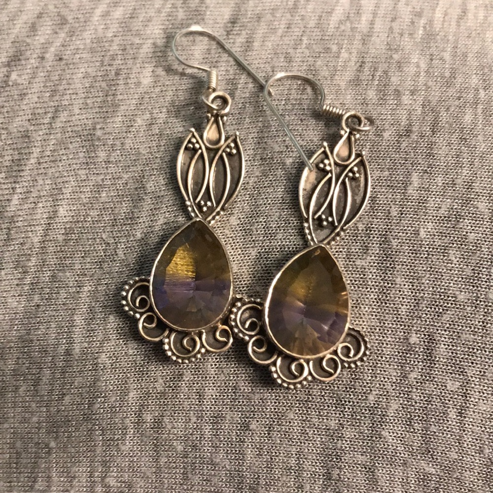 Bali Sterling mystic topaz flower earrings